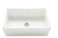 ceramic sinks Belfast 755 Sit-on CPBS755 W 755mm White Flat design on one side of the sink (see above) and fluted design on the other side of the
