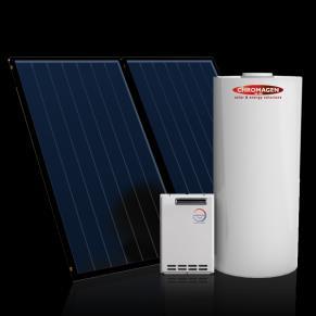 Solar Hot Water SplitLine 300L Gas Boosted 2 x high efficiency BlackMax flat plate solar collectors Quality 300L storage tank Collectors heat water, which is then stored in tank 26 lpm 5.