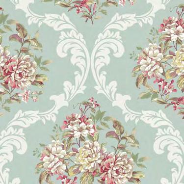 Match this pleasantly nostalgic pattern with Wide Pinstripe and Floral Trellis in cream, heather, blush and green or one