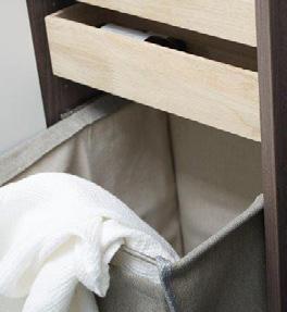 with smart trays, which function as drawers.