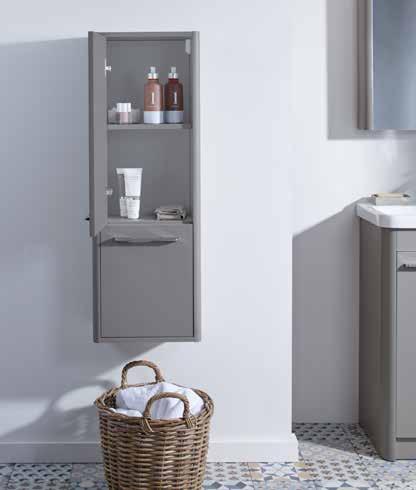 contour features Soft close The doors on the basin units and wall column feature soft close hinges for a luxuriously quiet and controlled