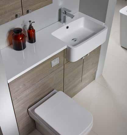 muse The muse range, with its slab doors and smooth surfaces, allows you to create a fully integrated wall-to-wall look, even more so when used with our sleek Isocast basins with integrated worktop.