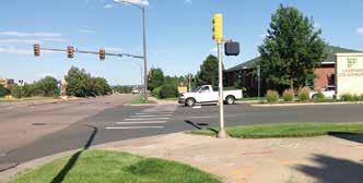 The intersection of Allison Parkway at the entrance adjacent to King Soopers is congested due to heavy traffic volumes, conflicts between turning vehicles, parking operations within City Commons and