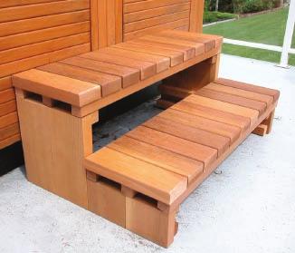 36" Deluxe 2-Step Clear Cedar The steps are built with