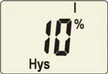 I1 (overcurrent) - Hysteresis (Hys) of the response values I1, I2 Increasing the response value