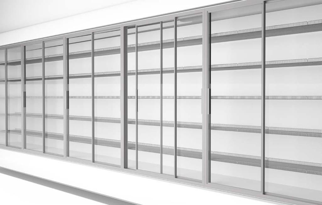COMMERCIAL REFRIGERATORS AND FREEZERS Glass door systems for refrigerated