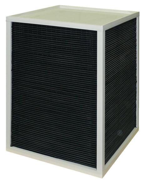 Polypropylene plate heat exchanger, suitable for air handling systems with highly corrosive air streams.