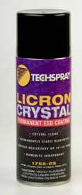 Foaming Action Non-Streaking Safe on Glass & Plastics Non-Ozone Depleting 1625-18S 18 oz aerosol Licron Crystal Permanent ESD-Coating Licron Crystal is a revolutionary and innovative concept in