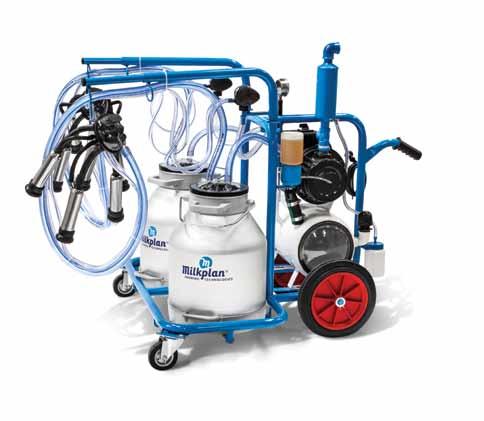 MP Cow Milking Trolley for 2 cows ΤECHNICAL SPECIFICATIONS MP COW MILKING TROLLEY FOR 1 OR 2 COWS Lubricated vacuum pump 220V, 0.75hp, 220lt/min or 220V, 1.