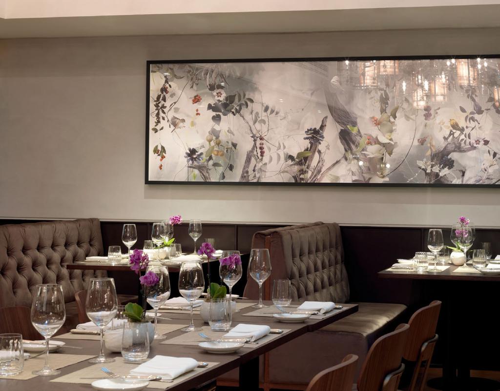 7 7 Galvin at The Athenaeum. 8 Restaurant seating includes bespoke velvet buttoned banquettes.