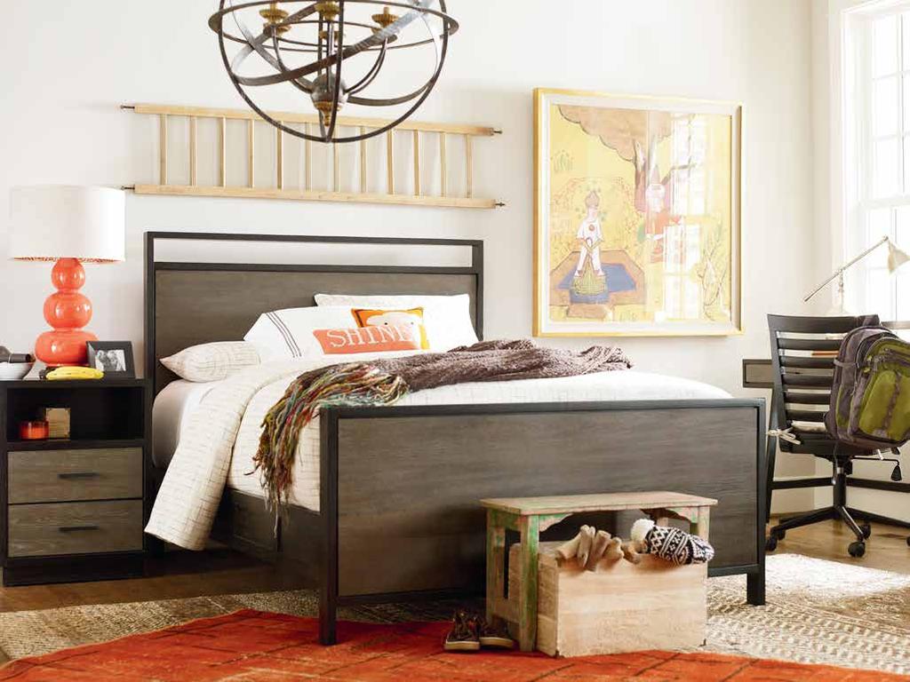 PANEL BED 5322042 Full / 56w x 82d x 50h (Footboard height is 26") NIGHTSTAND 5322080 / 21w x 18d x 28h