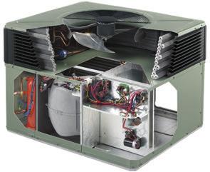 A CLOSER LOOK INSIDE TRANE PACKAGED AIR CONDITIONERS & HEAT PUMPS. Durable Weather-Beater Top is specially shaped and reinforced to shrug off the elements.