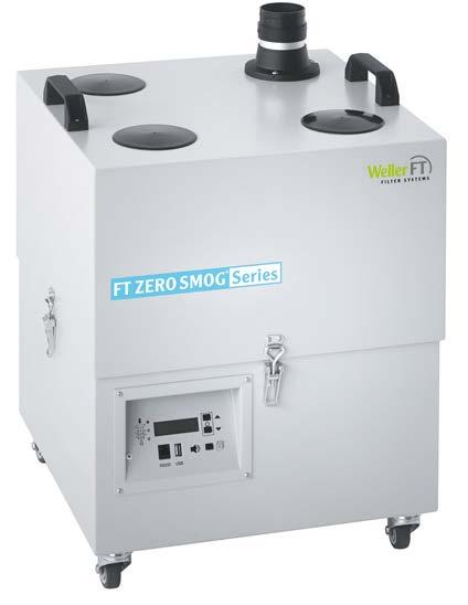 Zero Smog 6V Applications: Hand soldering Heavy duty and general soldering Gluing, cleaning, filling Fine dust MEK VOC Clean room Fine dust Pre-filter F7 Particle filter H13 and wide band gas filter