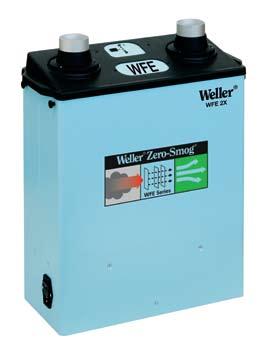 FUME EXTRACTION WFE2X MOBILE FUME EXTRACTION UNIT P U R I F I E S A I R AT UP TO TWO SOLDERING WORKSTATIONS THE WELLER ADVANTAGE: With variable turbine speed and filter change alarm controlled via