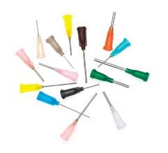 DISPENSING NEEDLES L A R G E S E L E C T I O N O F S I Z E S, G A U G E S, AND PACKAGING OPTIONS n Selection includes non-sterile blunt stainless steel needles with plastic hubs, and one-piece