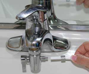 Install Method 1: At the sink with a diverter (easiest) Tools You May Need: 1/4" White Hose to Tap Water Inlet Port Fig. 1 1.