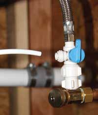 Install Method 2. At the sink, direct plumb (more difficult/convenient/attractive) Attach. 1/4 white hose to angle stop adapter Tools You May Need: 1.