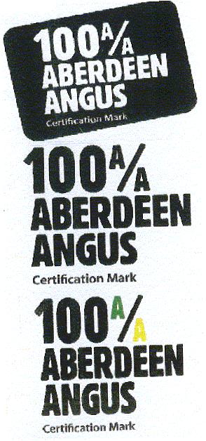 Beef and beef products, namely, whole carcases, prime cuts, small packs or portions from cattle which are identified as being genetically 100 per cent Aberdeen-Angus.