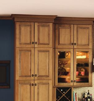 Maple + Ginger Maple doors in Ginger feature a Sable Glaze that accentuates the raised panel