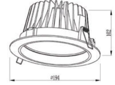 The downlight is designed for 18w Led chip in 3000K CCT with >80 CRI and in 72 degree beam angle.