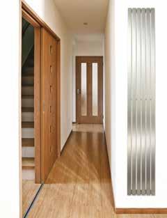 Contemporary decorative radiator that can be mounted vertically or horizontally. One height and two widths.
