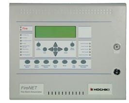 Same controls as the FireNET fire panel (Reset, Panel Sounder Silence, Lamp Test, Alarm Silence, Re-sound Alarm, Fire Drill, Programmable Function, More Events, More Fire Events, Enter & Exit)