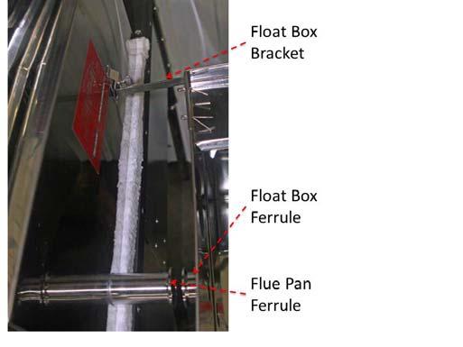 4. Slide the float box brace into the bracket where the thumbscrew is installed.