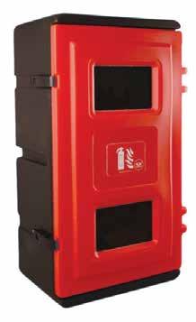 DURABLE EXTINGUISHER CABINETS IDEAL FOR VEHICLE OR WALL MOUNTING u Made of durable molded polyethylene with UV protection u Made to keep dirt, dust, water, and chemicals out u Heavy duty automotive