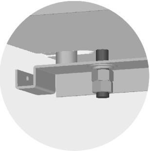 pipe (by others) Support rods and hardware (by others) must not extend below support bracket flange.