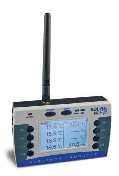 The EDL-8 WiFi New Wireless and Network enabled 8 Channel Data Logger The most accurate multi-sensor graphical data logger on the market.