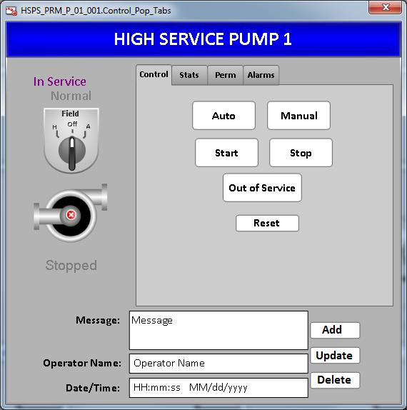 Equipment Out of Service Built-in to PLC/HMI blocks Inhibits alarms Still shows state,