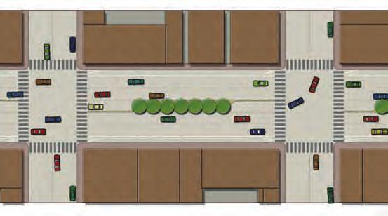 The highway must be compatible with pedestrian activities, unifying, not dividing, the town center.