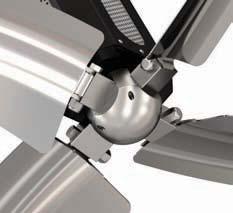 75% Rotationally-balanced blade/hub for superior performance Three-way motor-to-hub