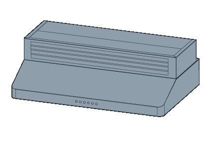 RECIRCULATING KIT INSTALLATION OPTION 1 Wall Installation: Fasten the bottom of the recirculating kit (A) to the top of your range hood (B) by using 4-6 evenly spaced self-tapping screws (C).