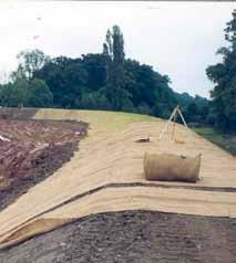Erosamat Type 1 Biodegradable Jute erosion control mats for short-term protection Erosamat Type 1 offers two lowcost biodegradable mats made from woven jute.