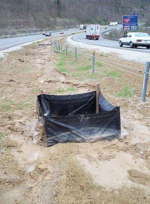 46 Protecting Culvert and Channel Inlets and Outlets Good application of silt fence frame to