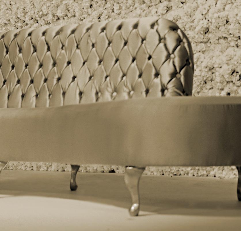 KNOLE KOSHA SOFA Modern sleek kosha sofa with gold fabric.