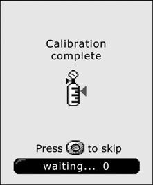 Calibration 8. When calibration is complete, the following screen displays.