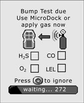 Use the MicroDock II station to perform a bump test, otherwise press C to deactivate the detector.