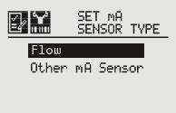 To select a new mv sensor, use the switches to scroll through the list.