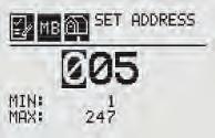 Figure 139. Modbus Options Screen From the Set Fieldbus Address screen, select.