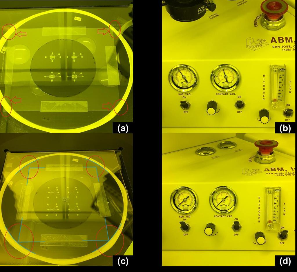 Figure 1. The effect of photomask position on the contact vacuum.