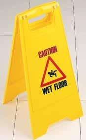 CLEANING IN PROGRESS SIGN Plastic heavy duty sign which folds flat for easy carrying and