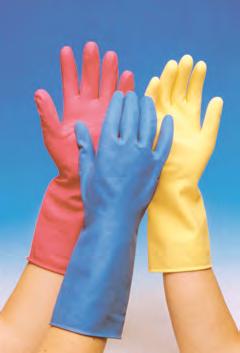 natural rubber gloves with a rolled cuff.