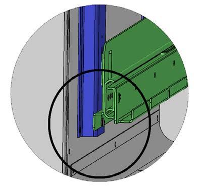 Insert the sliding bracket tabs into the mounting slots on the shelf standard rails.