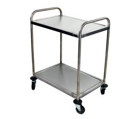 Three tier stainless steel trolley.
