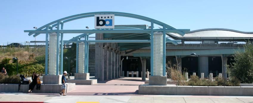 The entrance to the Dublin-Pleasanton BART station is located approximately one-third mile south of the Specific Plan boundary edge.
