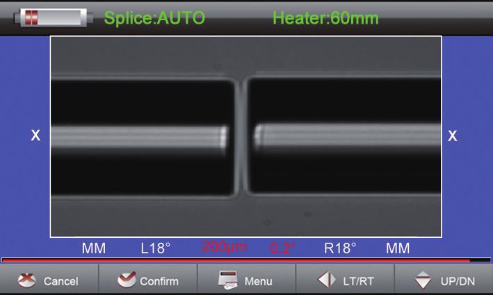 Displaying the active splice program The active splice program is always displayed at the top of the screen (see below).