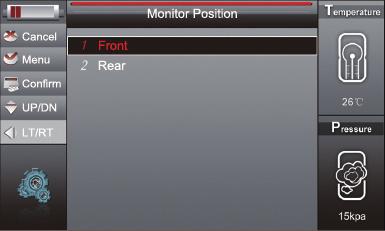 Select a monitor position in [Monitor position] menu and turn off splicer and change