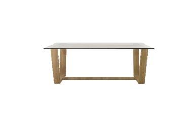Dining table Glass top One rectangular dining table